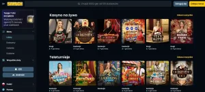 Sekcja gier na żywo w aktualnym katalogu gier Snatch Casino